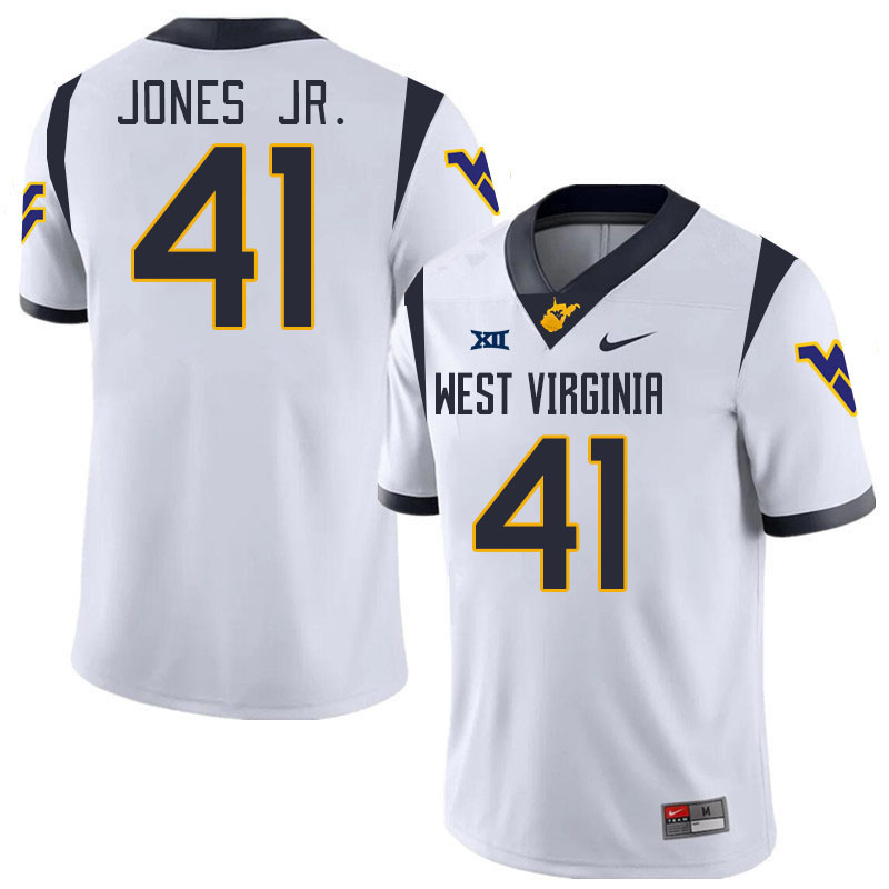 #41 Curtis Jones Jr. West Virginia Mountaineers College 2024 New Uniforms Football Jerseys Stitched Sale-White